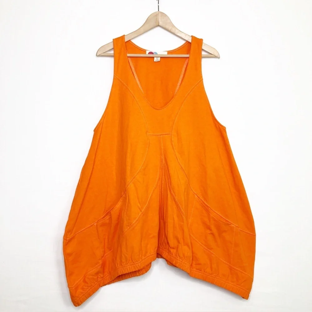 Free People large Beach Cory orange tunic top - Picture 2 of 13